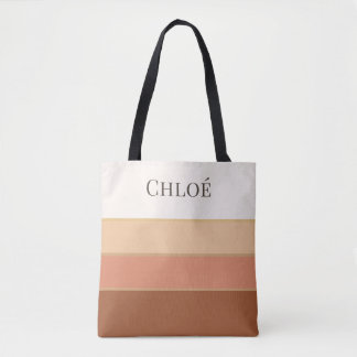 Elegant Striped Tote Bag with Name –Minimal Chic
