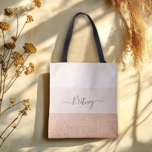 Elegant Stylisch Chic Terrakotta Streifen Brautjun Tasche