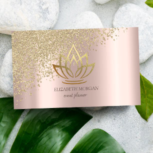 Elegant Stylisch Gold Diamanten Lotus Roségold Visitenkarte