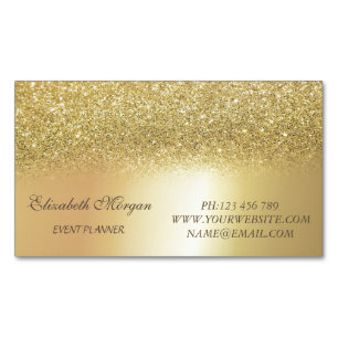 Elegant Stylisch Modern Gold Glitter Magnetische Visitenkarte
