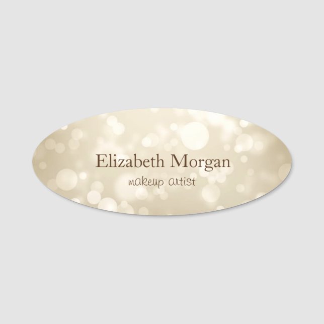 Elegant Stylish Chic Bokeh Namensschild (Vorderseite)