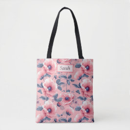 Elegant Stylish Cute Boho Pink Botanical Floral Tasche