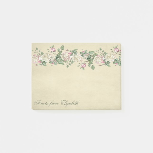 Elegant Stylish Girly , Blume Post-it Klebezettel (Vorderseite)