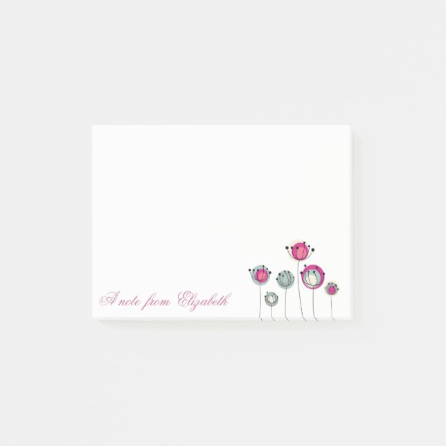 Elegant Stylish Girly , Blume Post-it Klebezettel (Vorderseite)