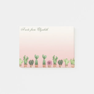 Elegant Stylish Girly Cactus Post-it Klebezettel