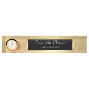 Elegant Stylish Gold Diamonds Namensplakette
