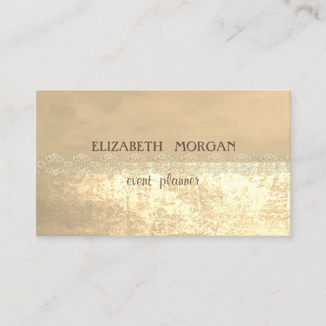 Elegant Stylish Gold, Lace Visitenkarte (Vorderseite)