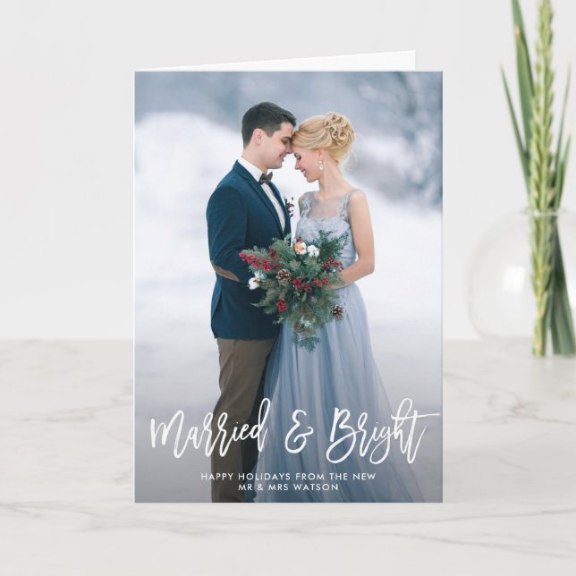 Elegant stylish lettering wedding announnun dankeskarte (Vorderseite)