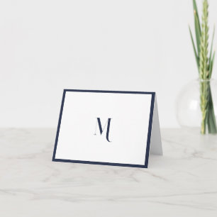 Elégant Stylish Marine Blue Monogramme Frontière i