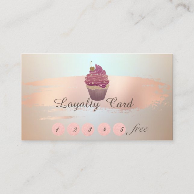 Elegant stylish , Pinselstriche, Cupcake Treuekarte (Vorderseite)