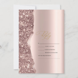 Elegant Stylish Rose Gold Glitter Script RSVP Einladung