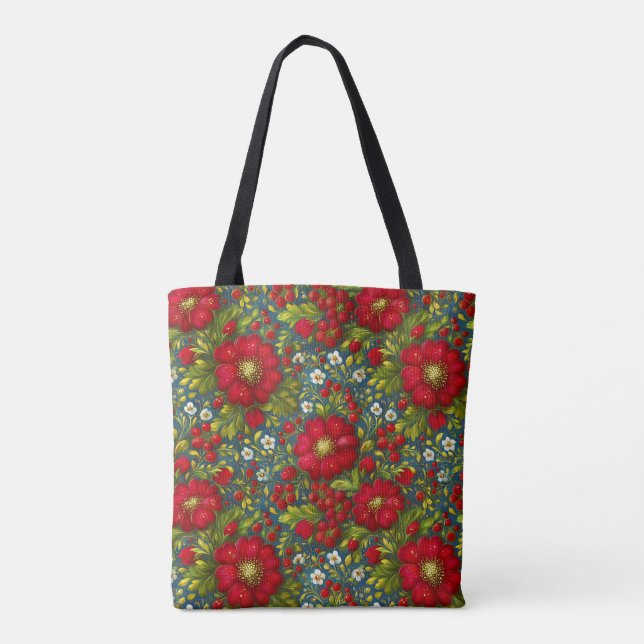 Elegant Stylish Rustic Botanical Floral  Tasche (Rückseite)