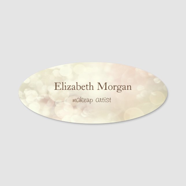 Elegant Stylish Simple Chic Bokeh Namensschild (Vorderseite)