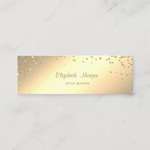 Elegant Stylish Simple Gold Diamonds Mini Visitenkarte