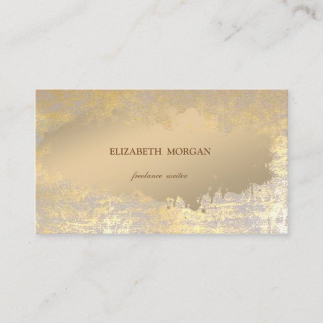 Elegant stylish Simple,Imitate Gold Paint Stroke Visitenkarte (Vorderseite)