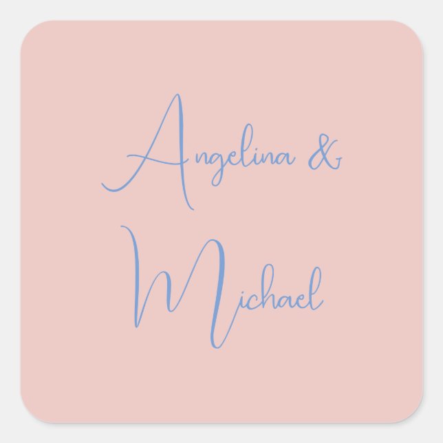 Elegant Stylish Trendy Handwriting Script Name Quadratischer Aufkleber (Vorderseite)