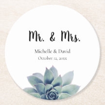 Elegant Succulent Greenery Wedding Mr. & Mrs.