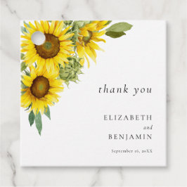 Elegant Sunflower Wedding Watercolor Vielen Dank Geschenkanhänger