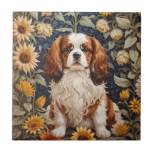 Elegant Sunflowers Cavalier King Charles Spaniel