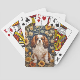 Elegant Sunflowers Cavalier King Charles Spaniel Spielkarten