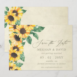 Elegant Sunflowers Garden Floral Save the Date Ankündigung