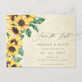 Elegant Sunflowers Garden Floral Save the Date Ankündigungspostkarte
