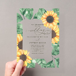 Elegant Sunflowers Garden Floral Wedding Acryleinladungen