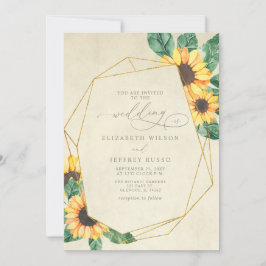 Elegant Sunflowers Garden Floral Wedding Einladung