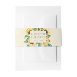 Elegant Sunflowers Garden Floral Wedding Einladungsbanderole