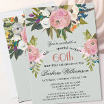 Elegant SURPRISE Handpainted 60th Birthday Party  Einladung<br><div class="desc">Start this special Surprise 60th birthday celebration in a elegant style with this beautifully hand painted invitation with colorful yet gentle flowers -- leading with blush pink and greenery, yet adding interesting other touches of color. All of the text can be personalized for your party including the guest of honor's...</div>