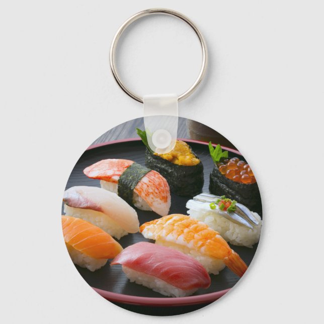 Elegant Sushi Platter Keychain – SUSHIMI Style Schlüsselanhänger (Vorderseite)
