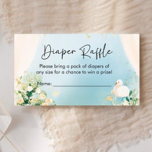 Elegant Swan Baby Duwer Diaper Raffle Begleitkarte
