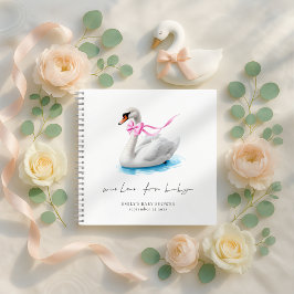 Elegant Swan Baby Shower Gästebuch Notizbuch