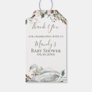 Elegant Swan Floral Vielen Dank Geschenkanhänger