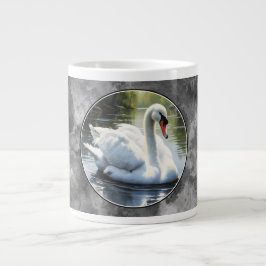 Elegant Swan is Swimming  in Water Jumbo-Tasse