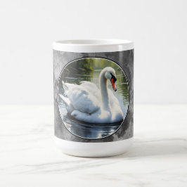 Elegant Swan is Swimming  in Water Kaffeetasse