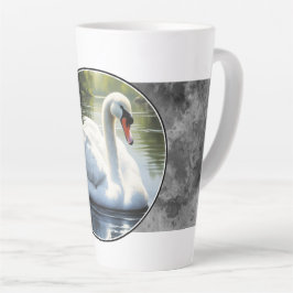 Elegant Swan is Swimming  in Water Milchtasse