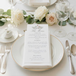 Elegant Swans Romantic Love Script Dinner Menu Menükarte