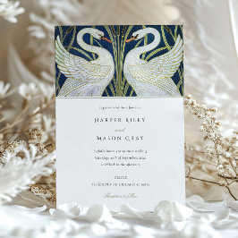 Elegant Swans Wedding Invitation Walter Crane Einladung
