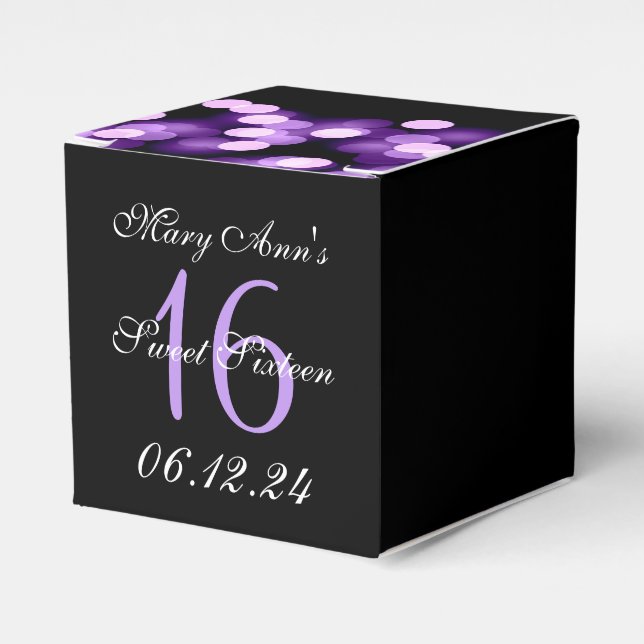 Elegant Sweet 16 Birthday Hollywood Glam Lila Geschenkschachtel (Vorderseite)