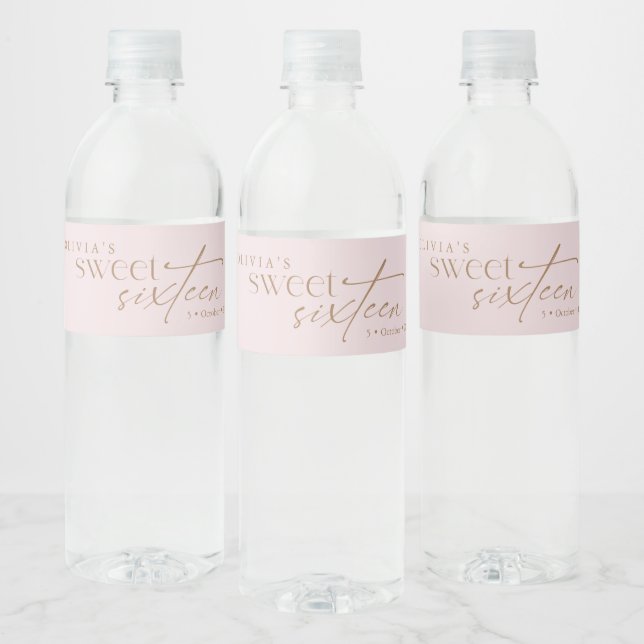 Elegant Sweet 16 Blush Pink Birthday  (Flaschen)