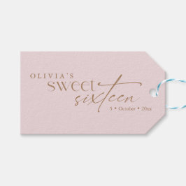 Elegant Sweet 16 Blush Pink Birthday  Geschenkanhänger