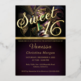 Elegant Sweet 16 Einladung