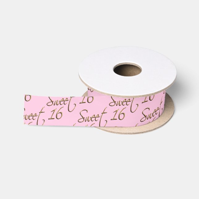Elegant Sweet 16 in Rosa und Gold Satinband (Spule)