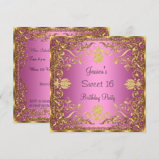 Elegant Sweet 16 Rosa Gold Einladung