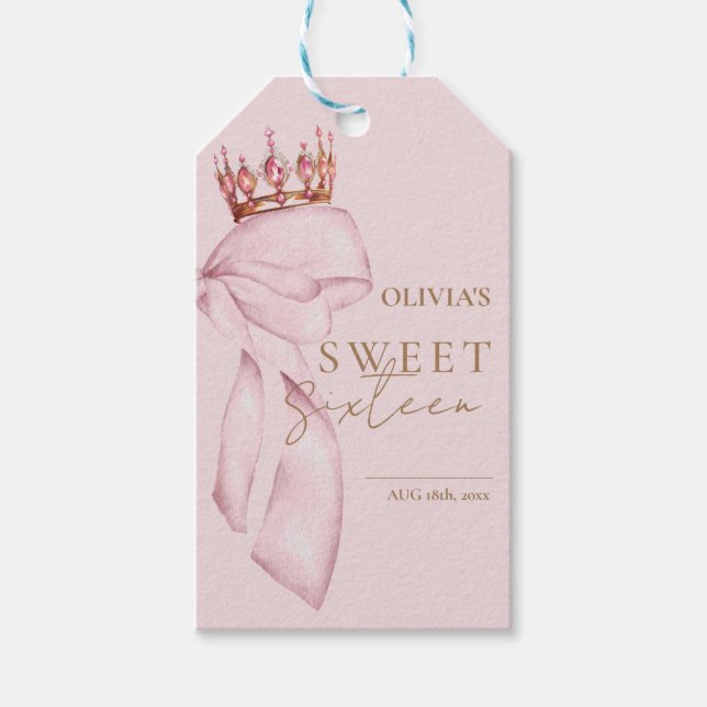 Elegant Sweet Sixteen Birthday Geschenkanhänger (Vorderseite)