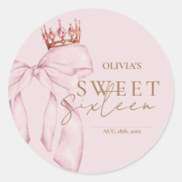 Elegant Sweet Sixteen Birthday Runder Aufkleber