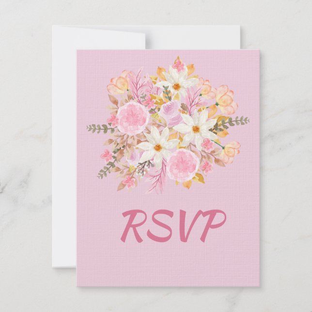 Elégant Sweet sixteen de carte RSVP Floral Anniver (Devant)
