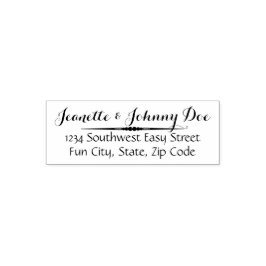 Elegant Swirl Custom Wedding oder Address Briefmar Permastempel