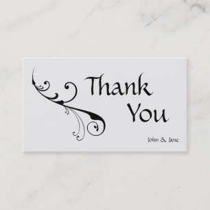 Elegant Swirl Danke Business Card Visitenkarte